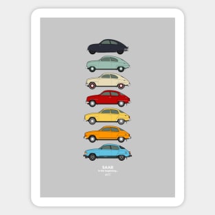 Saab 92-96 Classic car collection Sticker